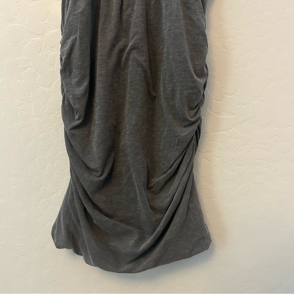 Sundry ruched tank u-neck sleeveless racerback dress in pigment gray size xl - Picture 5 of 16